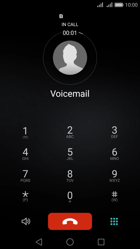 Press the end call icon.