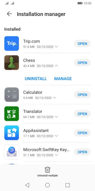 Press UNINSTALL.