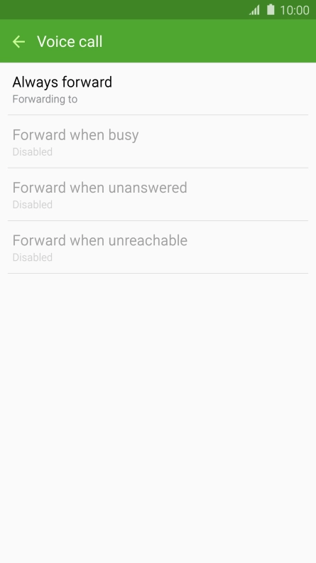 Press the required divert type.