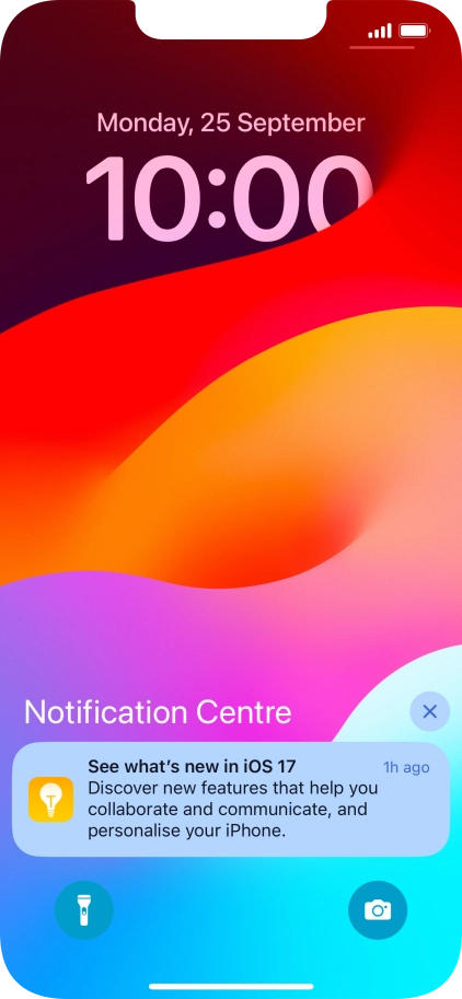 Press the required notification and follow the instructions on the screen to use the selected function.