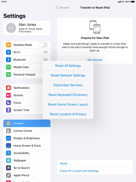 Press Reset All Settings.