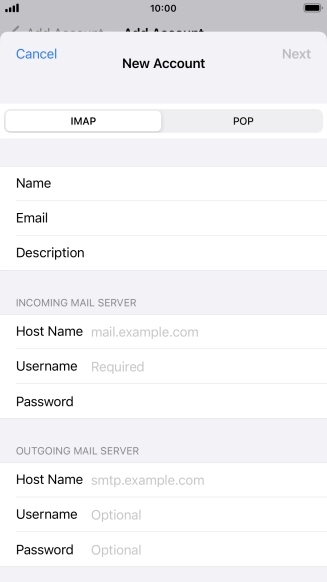 Press IMAP.