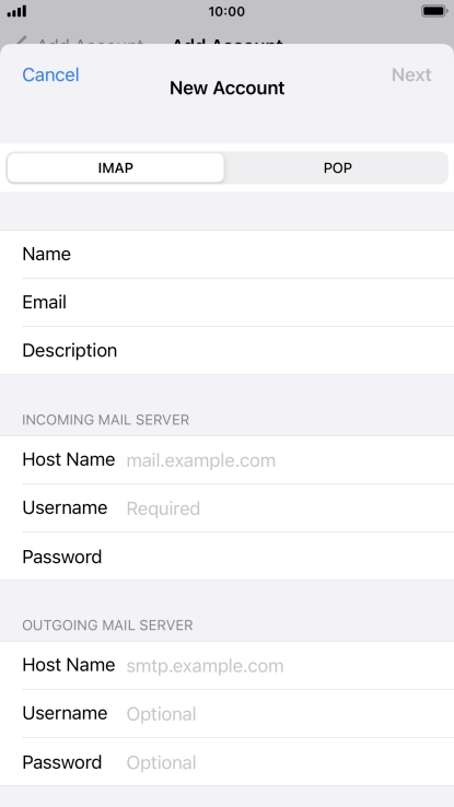 Press IMAP.