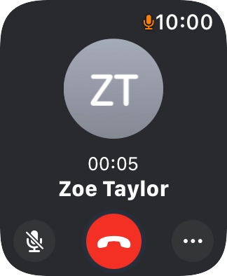 Press the end call icon to end the call and return to the home screen.