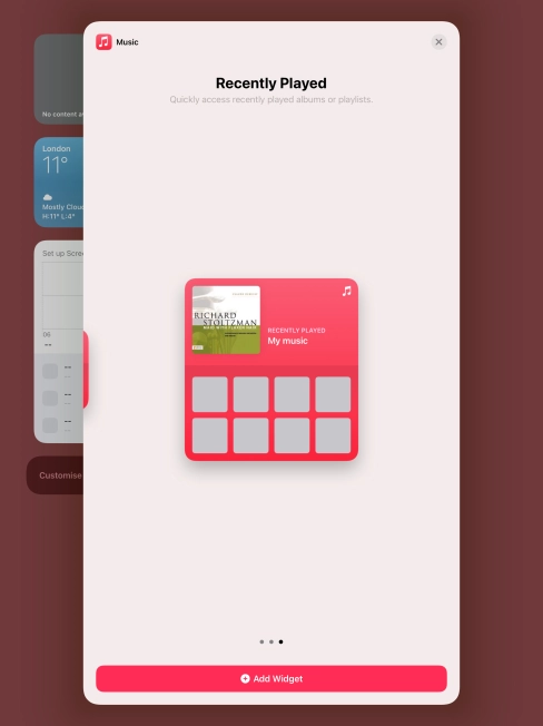 Press Add Widget.