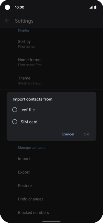 Press SIM card.