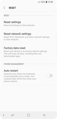 Press Factory data reset. Press Factory data reset.