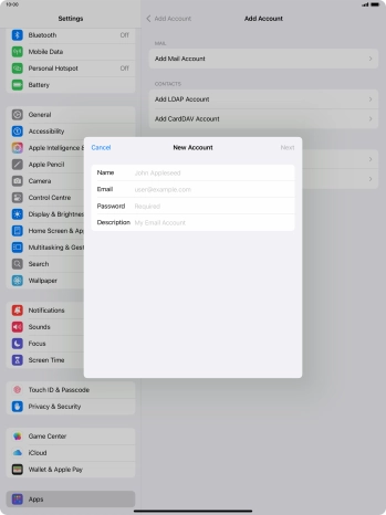Press Name and key in the required sender name. Press Name and key in the required sender name.