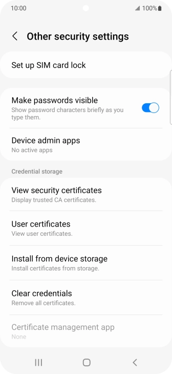 Press Set up SIM card lock. Press Set up SIM card lock.