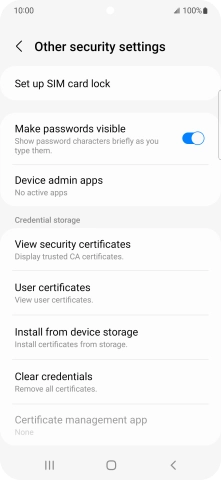 Press Set up SIM card lock. Press Set up SIM card lock.