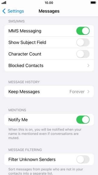 Press the Home key to return to the home screen.