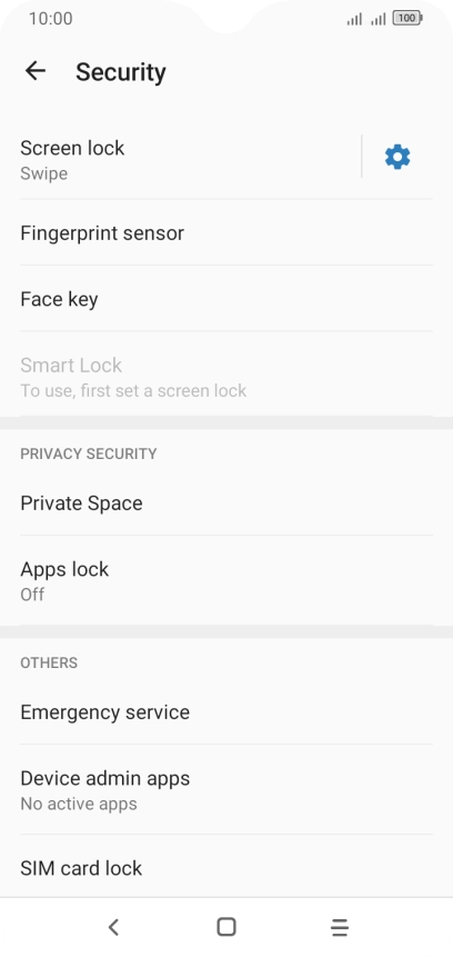 Press Screen lock.