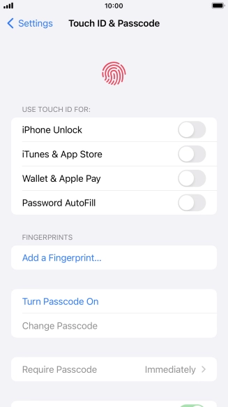 Press Add a Fingerprint... and follow the instructions on the screen to add your fingerprint.