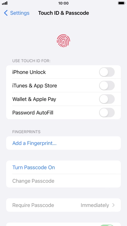 Press Add a Fingerprint... and follow the instructions on the screen to add your fingerprint.