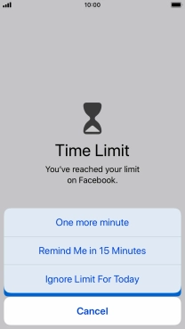 Press the required setting.