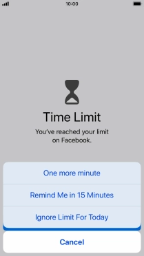 Press the required setting.