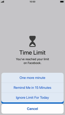 Press the required setting.