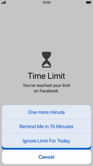 Press the required setting.