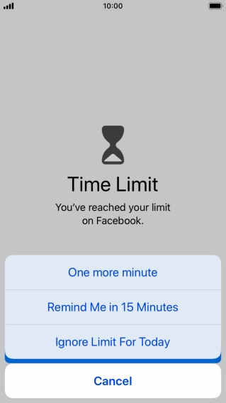 Press the required setting.