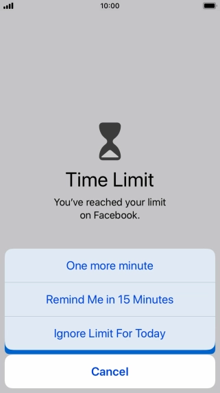 Press the required setting.