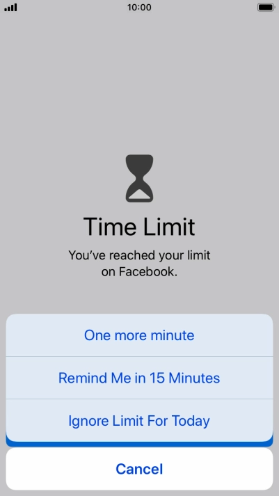 Press the required setting.