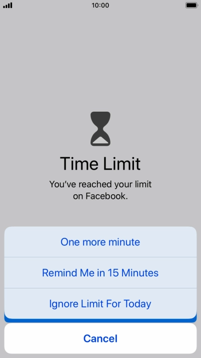 Press the required setting.