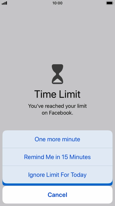 Press the required setting.