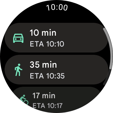 Press the required mode of transportation. Press the required mode of transportation.