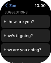 Press the required quick reply. Press the required quick reply.