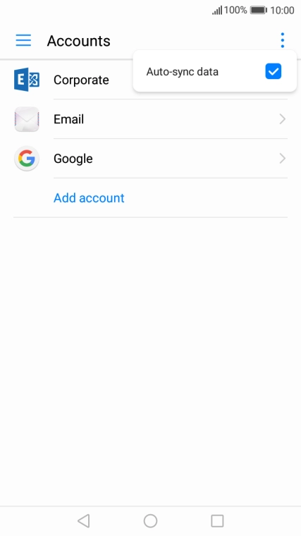 Press Auto-sync data to turn the function on or off. Press Auto-sync data to turn the function on or off.