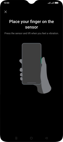 Follow the instructions on the screen to create the phone lock code using your fingerprint. Follow the instructions on the screen to create the phone lock code using your fingerprint.