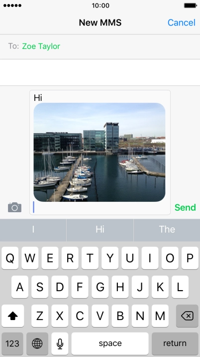 Press Send when you've written your picture message.