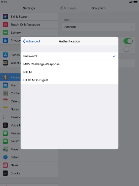 Press Password.