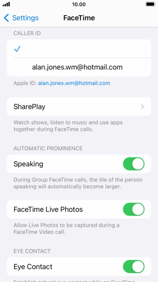 Press the required setting below 
