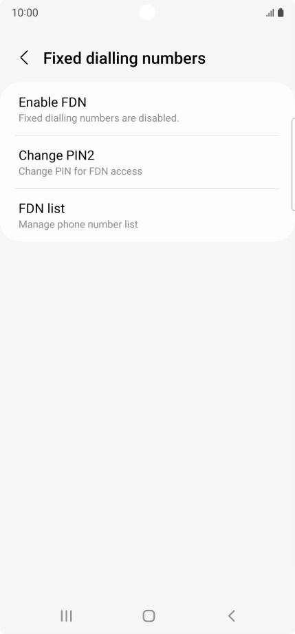 Press Enable FDN.