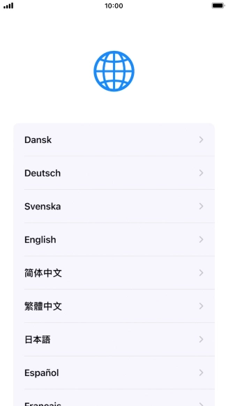 Press the required language.