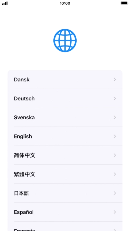 Press the required language.