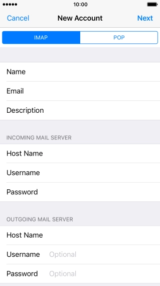 Press Username and key in the username for your email account. Please note that if you have a Vodafone email address, you need to key in the username for your email account.