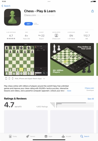 Press GET and follow the instructions on the screen to install the app.