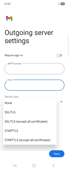 Press SSL/TLS.