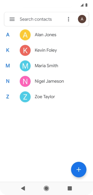 Press the new contact icon. Press the new contact icon.