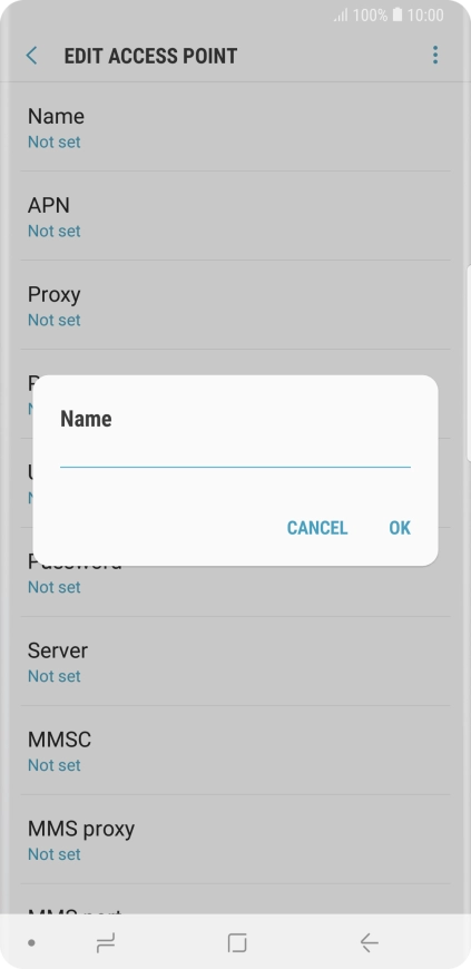 Key in Vodafone Internet and press OK. Key in Vodafone Internet and press OK.