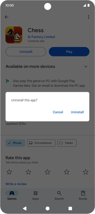 Press Uninstall.