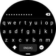 Key in the password for the Wi-Fi network and press the confirm icon. Key in the password for the Wi-Fi network and press the confirm icon.
