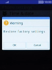 Press the Left selection key. Wait a moment while the factory default settings are restored. Follow the instructions on the screen to set up your phone and prepare it for use.