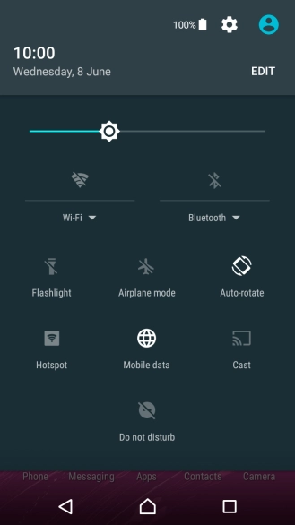 Press the settings icon.