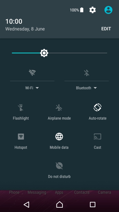 Press the settings icon.