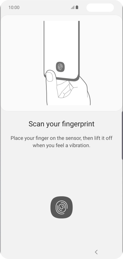 Follow the instructions on the screen to create the phone lock code using your fingerprint. Follow the instructions on the screen to create the phone lock code using your fingerprint.