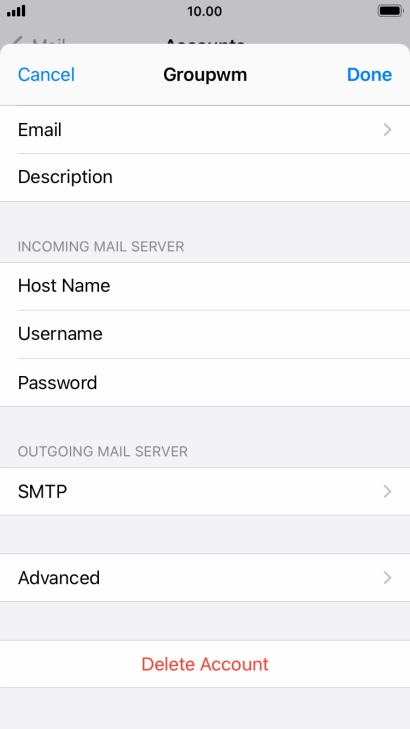 Press SMTP.
