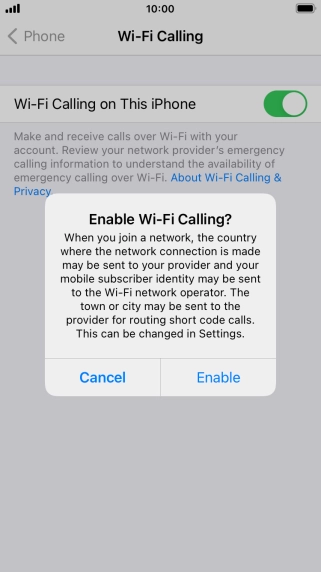 If you turn on the function, press Enable.